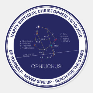 Sticker Rond Ophiuchus de constellation zodiaque