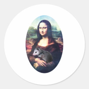 Sticker Rond Opossum de Mona Lisa