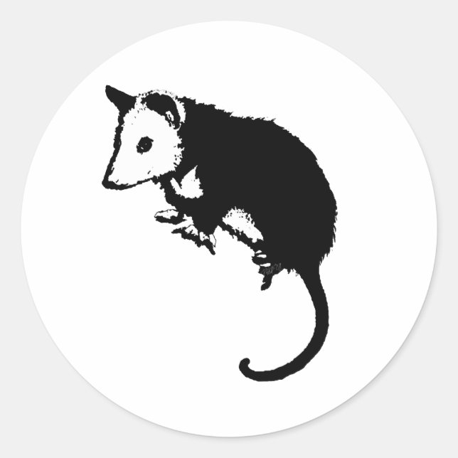Sticker Rond Opossum impressionnant d'opossum (Devant)
