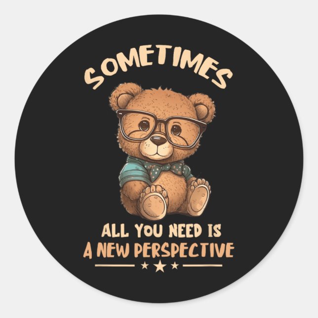 Sticker Rond Optician Bear New Perspective Eye Doctor Ophthalmo (Devant)