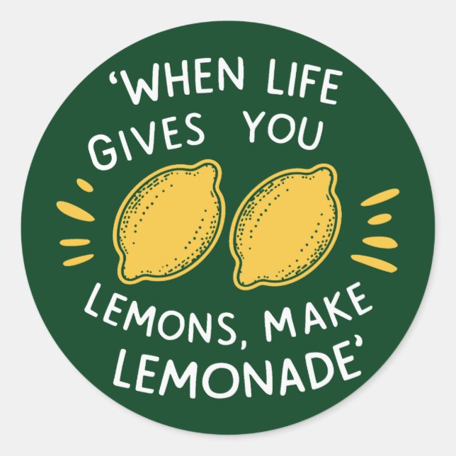 Sticker Rond Optimisme de limonade, citrons d'été (Devant)