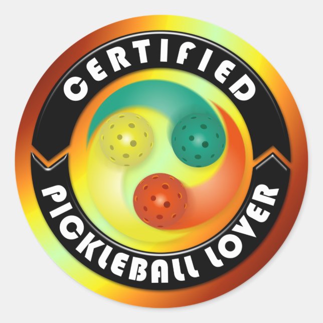 Sticker Rond Options Certified Pickleball Lover 1 (Devant)