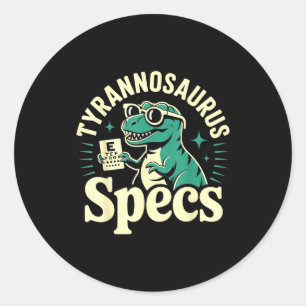 Sticker Rond Optométrie Dinosaure Optométriste Opticien