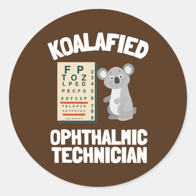 Sticker Rond Optométrie Et Opticien Technicien Ophtalmique (Devant)