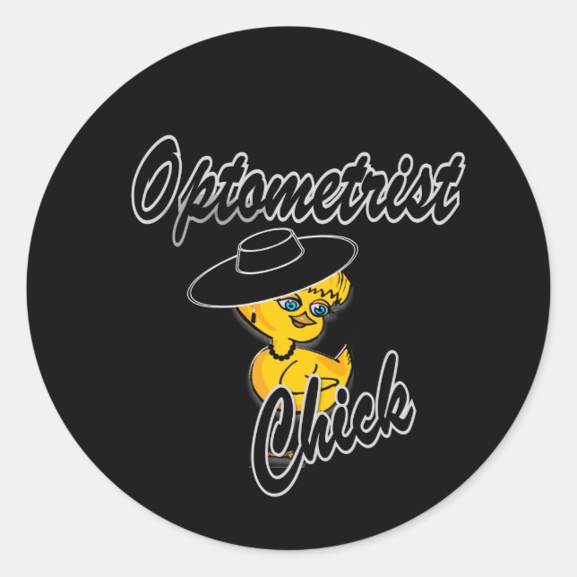 Sticker Rond Optométriste Chick #4 (Devant)