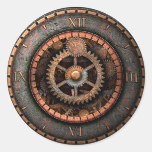 Sticker Rond Opus Posh Steampunk Gears