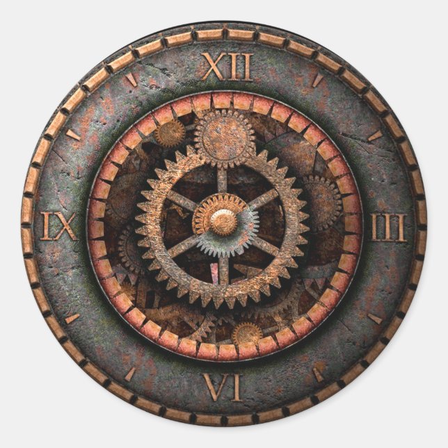 Sticker Rond Opus Posh Steampunk Gears (Devant)