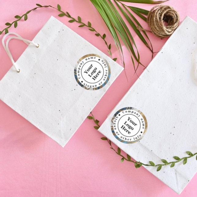 Sticker Rond Or bleu et marbre blanc (Créateur téléchargé)