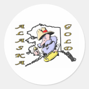 STICKER ROND OR DE L'ALASKA