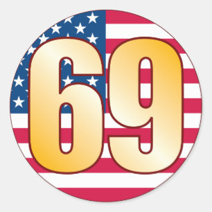 Sticker Rond Or des 69 Etats-Unis
