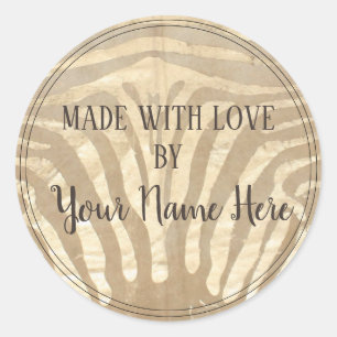 Sticker rond or en cowhide de produit artisanal