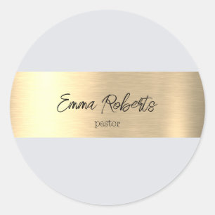 Sticker Rond Or Faux Jésus-Christ Pasteur Rustique Feuille D'Or