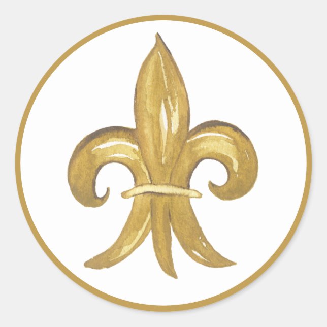 Sticker Rond Or Fleur de lis (Devant)