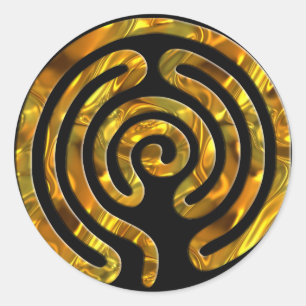 Sticker Rond OR Labyrinthe   noir