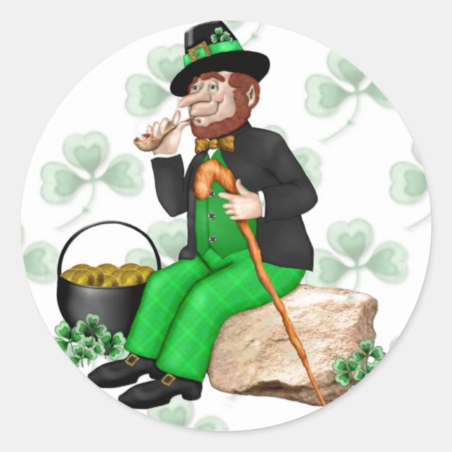 Sticker Rond Or Leprechaun (Devant)