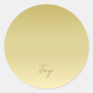 Sticker Rond Or moderne Couleur d'eau fleurie de luxe