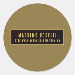 Sticker Rond Or Moderne Minimaliste Professionnel Or & Noir