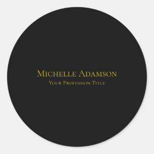 Sticker Rond Or & Noir Couleur Professionnel Plain Moderne