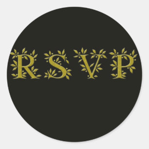 STICKER ROND OR NOIR RSVP