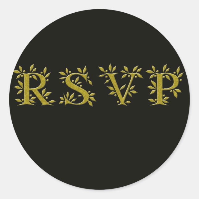 STICKER ROND OR NOIR RSVP (Devant)