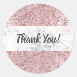 Sticker Rond Or Rose Moderne Marbre & Décoratif Paillettes