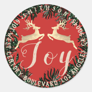 Sticker Rond Or rustique rouge en bois du retour RSVP de