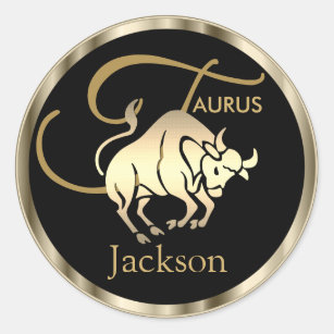 Sticker Rond Or - Taurus ♉ le Taureau - Panneau Zodiaque