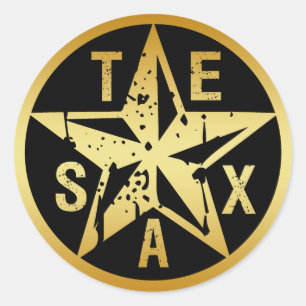 STICKER ROND OR TEXAS STAR