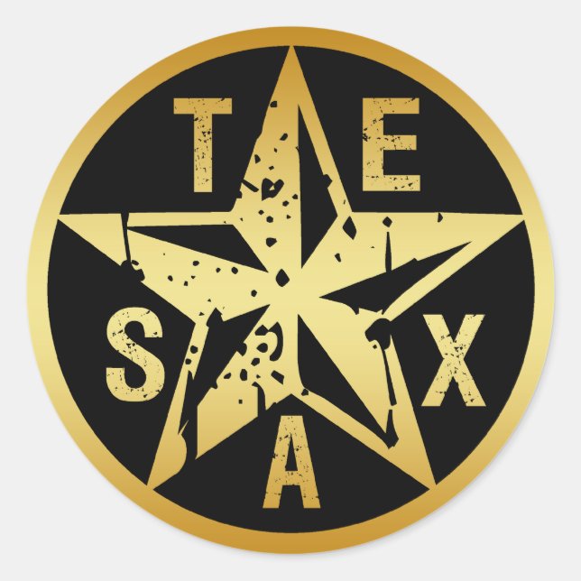 STICKER ROND OR TEXAS STAR (Devant)