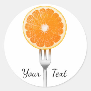 Sticker Rond Orange à la fourchette