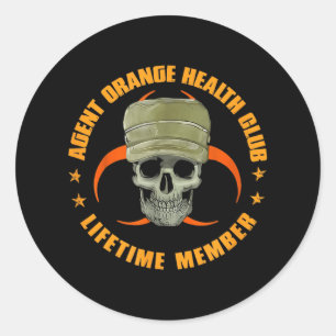 Sticker Rond Orange Agent Health Club Membre à vie Vietnam V