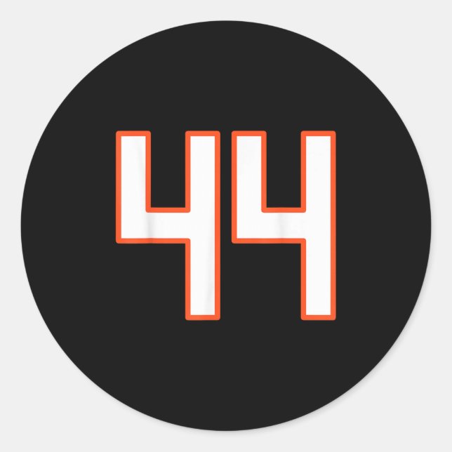 Sticker Rond Orange And White Srts Number 44 Jersey Uniform Pla (Devant)