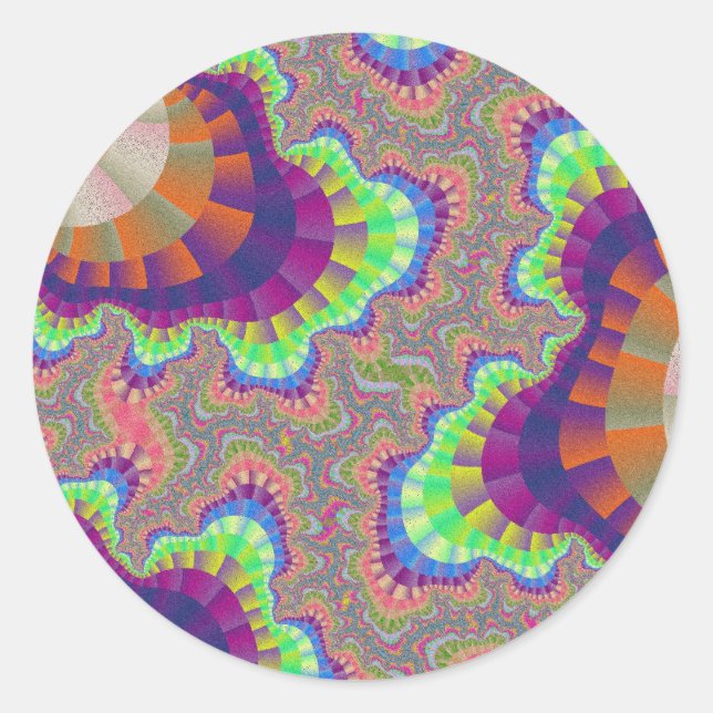 Sticker Rond Orange arc-en-ciel (Devant)
