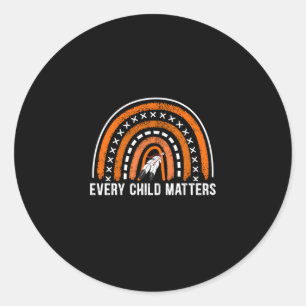 Sticker Rond Orange Arc-en-ciel Chaque enfant compte Orange Jou