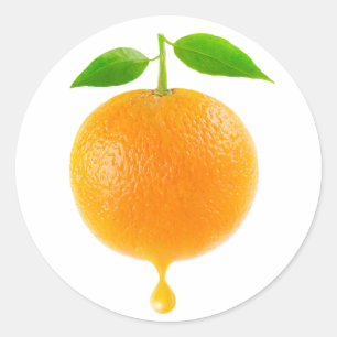 Sticker Rond Orange avec la baisse du jus