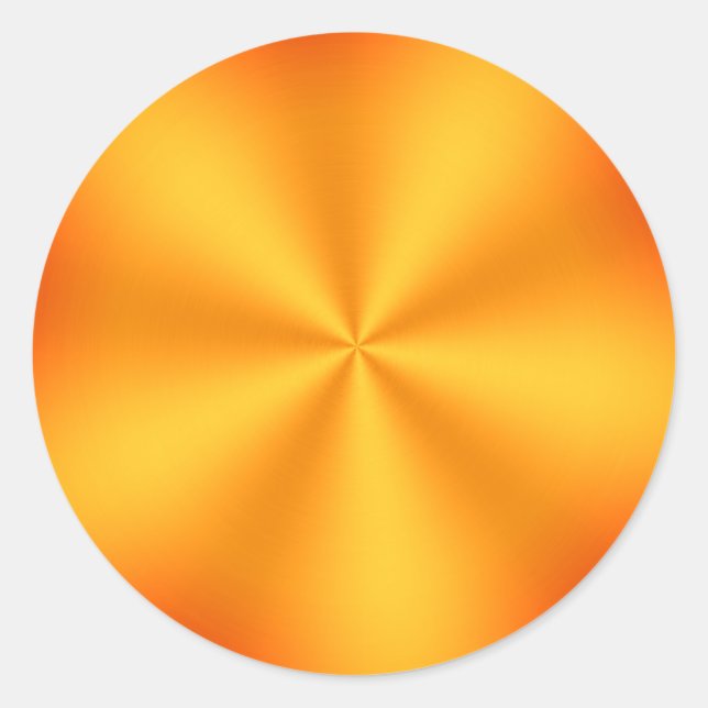 Sticker Rond Orange brossé métal look Motif radial (Devant)