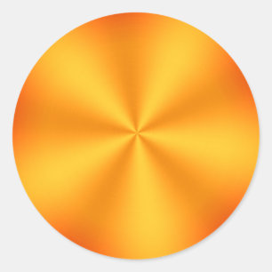 Sticker Rond Orange brossé métal look Motif radial