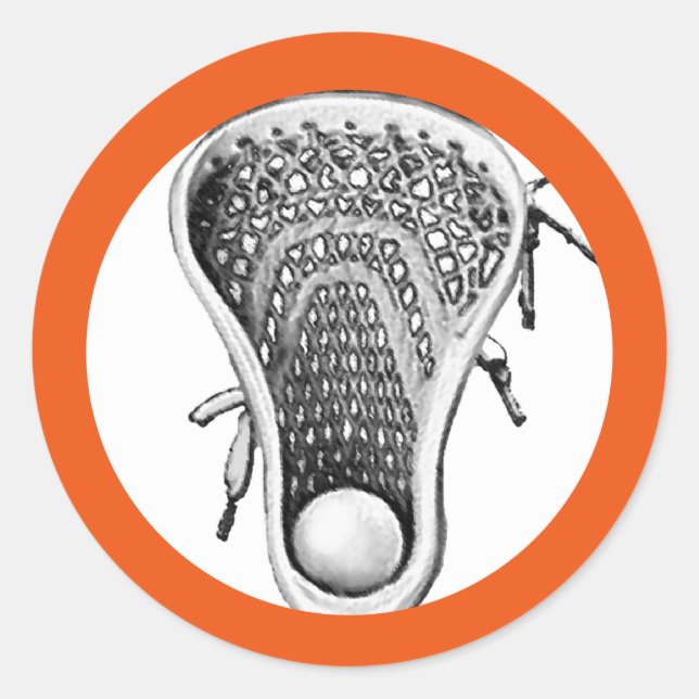 Sticker rond Orange Classic Lacrosse (Devant)