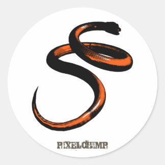 Sticker Rond Orange de serpent graphique