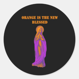 Sticker Rond Orange est la nouvelle icône de la Vierge Marie bé