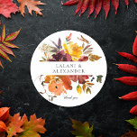 Sticker Rond Orange et or jaune Floral 2 Merci<br><div class="desc">Décorez vos enveloppes ou d'autres objets avec votre nom et stickers floral moderne,  Orange & Jaune or . Facultatif merci texte.</div>