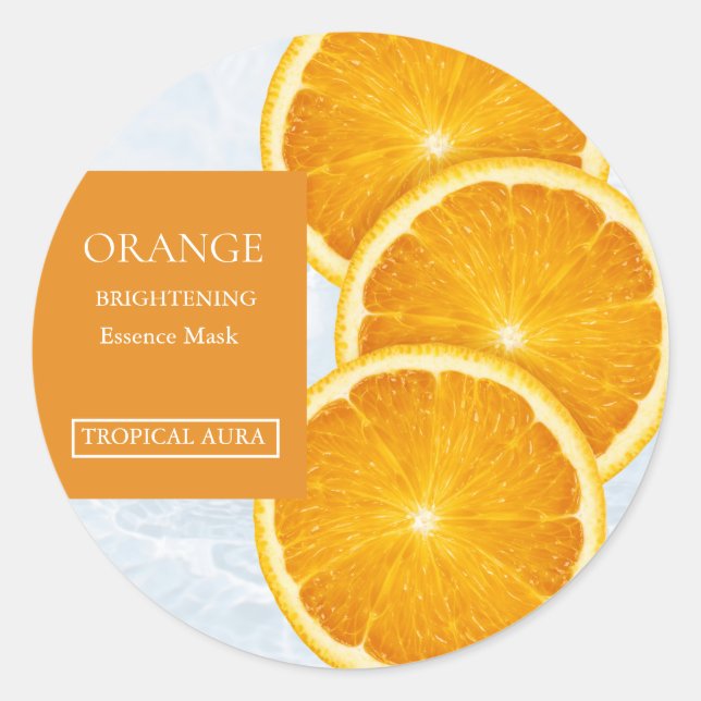 Sticker Rond Orange Facial Mask Label (Devant)