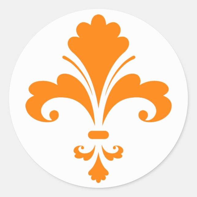 Sticker Rond Orange Fleur de lis (Devant)