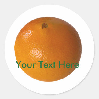 Sticker Rond Orange Fruit Photo blanc arrière - plan personnali