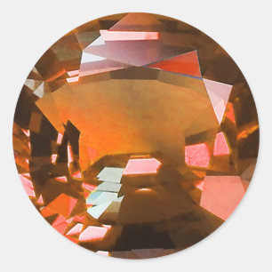 Sticker Rond Orange Gem