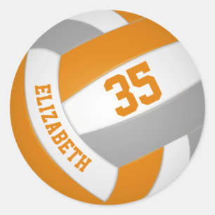Sticker Rond orange gris équipe couleurs garçons filles volley