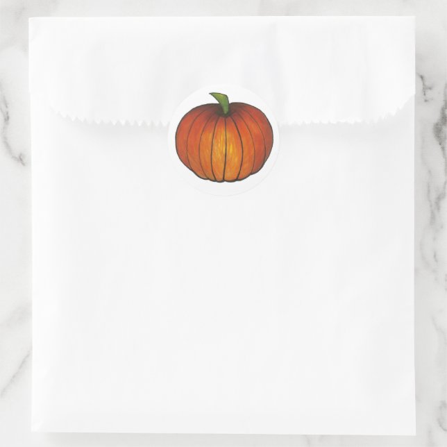 Sticker Rond Orange Halloween Citrouille Harvest Patch (Sac)