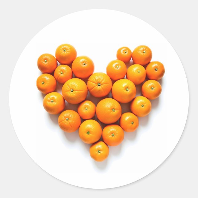 Sticker Rond Orange Heart (Devant)