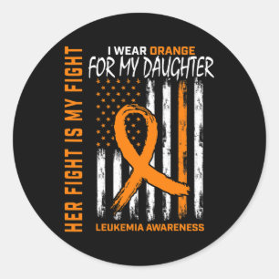 Sticker Rond Orange Leukemia Cancer Sensibilisation American