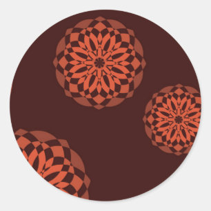 Sticker Rond Orange, moderne, décoratif, geometric flowers